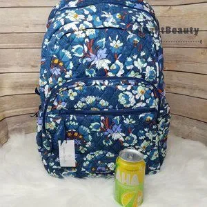 Vera Bradley Bags Vera Bradley Essential Large Backpack Floral Blursts Bag Nwt Bookbag Blue Poshmark